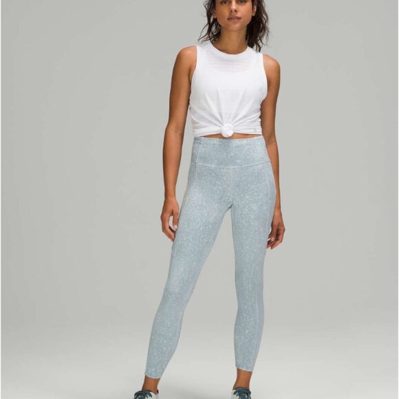 Lululemon Fast and Free Tight 25" *Nulux City Grit White Blue Fog - Picture 3 of 14